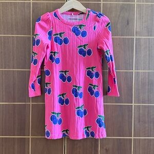 Mini Rodini Pink Dress with Purple and Green Print